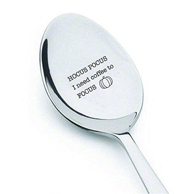 Hocus pocus I need to focus coffee - LOVE and coffee - engraved Spoon - Anniversary Gift - Valentines Day Gift - Love Gift - Unique Gift - Gift for Mom - Gift for grandpa - BOSTON CREATIVE COMPANY