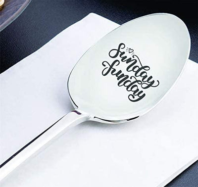 Sunday gift | School gift from teacher | Gift from dad/mom | Sunday fun day engraved spoon gift for boy/girl | Motivational gift | Father son weekend gift | Funny Employees/Coworker gift - BOSTON CREATIVE COMPANY