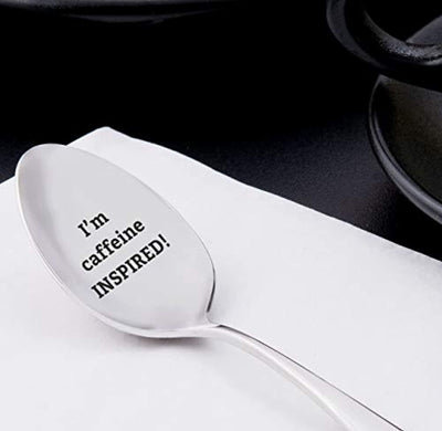I’m Caffeine Inspired Engraved Spoon Unique Gift Spoon Coffee Lovers Gift Idea Silverware Gift Friendship Gift Funny Steel Gift - BOSTON CREATIVE COMPANY