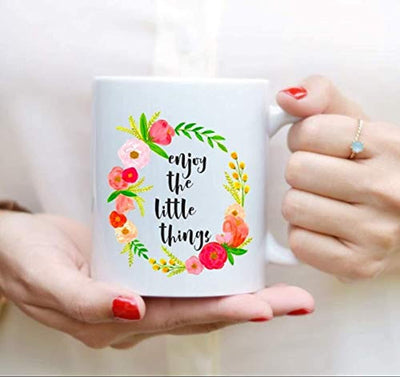 Little things in life coffee mug, Gift For friends sister brother, Motivational Quotes, Mugs for Happiness, Ceramic coffee mugs - BOSTON CREATIVE COMPANY