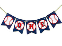 Baseball One High Chair Banner Baseball One Banner 1st Birthday Sports Banner Baseball Theme Party Baseball Baby shower Banner One High chair Birthday Party Decors - BOSTON CREATIVE COMPANY