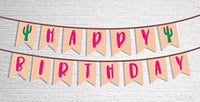 Ideas from Boston-Fiesta Birthday Party Banner Decoration, Taco party decorations, Sign for Mexican Fiesta Themed Birthday party supplies, Cactus Garland Fiesta HappyBirthday Shower - BOSTON CREATIVE COMPANY