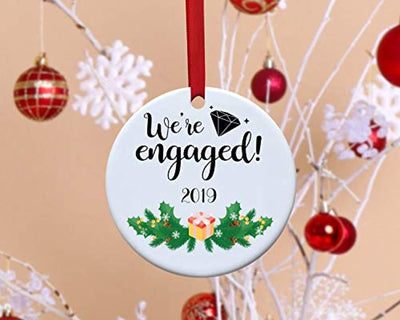 Engagement Christmas Ornament Gift for Couples-Fiance Keepsake Xmas Tree Decoration - BOSTON CREATIVE COMPANY