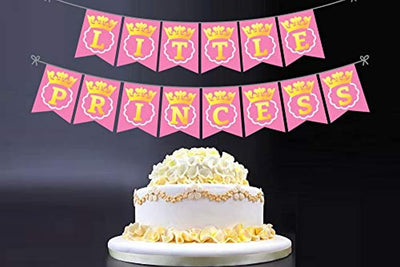 Ideas from Boston-Little Princess Birthday Party Banner,Happy Birthday Banner Pink Flags, Printed Gold Letters Party Decorations, Girl Baby Shower Royal Little Princess Born Crown. - BOSTON CREATIVE COMPANY