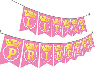 Ideas from Boston-Little Princess Birthday Party Banner,Happy Birthday Banner Pink Flags, Printed Gold Letters Party Decorations, Girl Baby Shower Royal Little Princess Born Crown. - BOSTON CREATIVE COMPANY