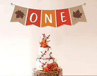 One Maple Leaf Fall happy Birthday Banner For Boy or Girl-Home Decor Autumn Fall Rustic Harvest Garland Party Decorations -Orange And Brown Birthday Banner Decor-First Birthday Decorations Fall - BOSTON CREATIVE COMPANY