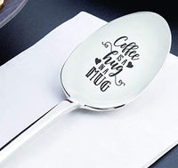 Inspirational Gift for Women-Long Distance Coffee is a hug in a mug Spoon for Friend - BOSTON CREATIVE COMPANY