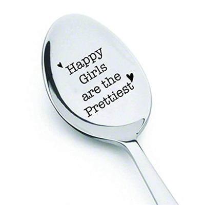 Happy Girls Are The Prettiest Engraved Spoon for Women - BOSTON CREATIVE COMPANY