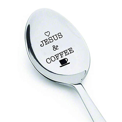 Coffee and Jesus-Coffee lover Gift-Engraved Coffee Spoon - BOSTON CREATIVE COMPANY