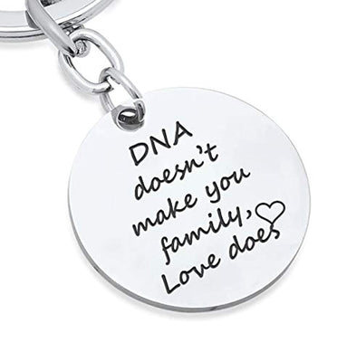 Step Parent Keyring-DNA Doesn't Make You Family Love Does Adoption Keychain Gifts - BOSTON CREATIVE COMPANY