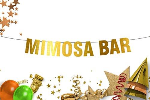 Mimosa Bar Party  bachelorette bridal shower Gold banner - BOSTON CREATIVE COMPANY