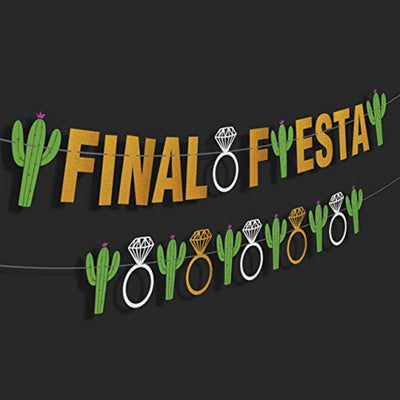Final Fiesta Party Supplies Banner-Funny Bachelorette Wedding Decoration- Bachelorette Party Supplies Naughty Dirty, Bridal Shower Banner Hen Party Supplies for Mexico Bachelorette Theme Cactus Decor - BOSTON CREATIVE COMPANY