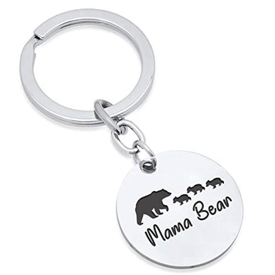 Mama Bear Keychain Sweet Family Personalized Jewelry for Mother Wife Grandma-keychains - BOSTON CREATIVE COMPANY
