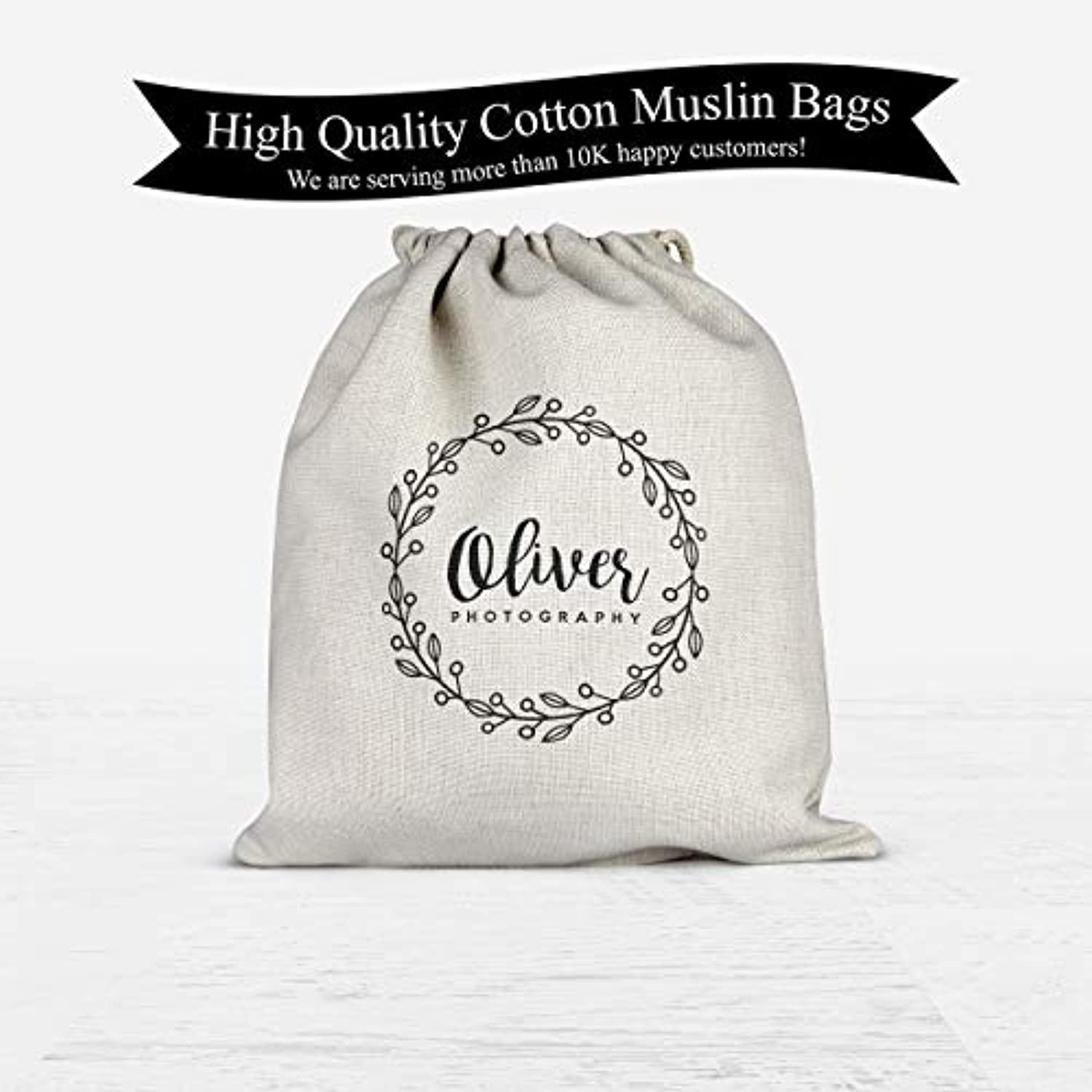 Personalized Favor Bags Personalize Logo Name Brand Print Drawstring Bags Custom Small fine Cotton Canvas Bag Gift Drawstring Pouches Jewelry Packaging Bags BOSTON CREATIVE COMPANY
