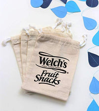 Custom Muslin Bags |Welch fruit snacks | Personalized Wedding Favor Bags - Set of 40 bags - BOSTON CREATIVE COMPANY