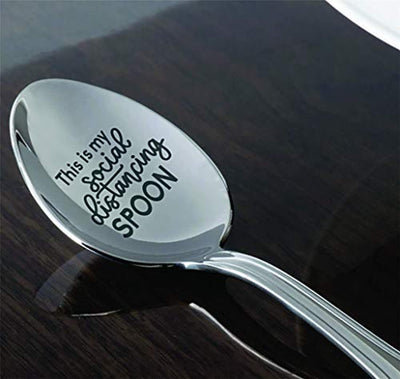 Quarantine gifts -Quarantine gag gift for men women |Social distance Best gift for family friends lover|Thinking of you Spoon gift| Funny adult gift|Stay home gift -This Is My Social Distancing Spoon - BOSTON CREATIVE COMPANY