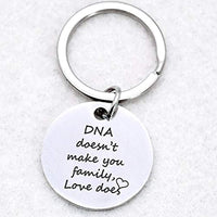 Step Parent Keyring-DNA Doesn't Make You Family Love Does Adoption Keychain Gifts - BOSTON CREATIVE COMPANY