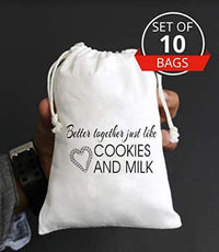 Better Together Just Like Cookies and Milk Cotton Muslin Favors Bags | Thank You Treat Bag - BOSTON CREATIVE COMPANY