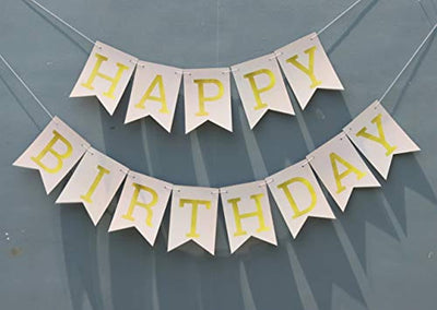 Ideas from Boston-Happy Birthday Banner, Party Decorations, Wall Banner Cutouts, Happy Birthday Yellow Sign Banner for, Colorful HBD Decoration - BOSTON CREATIVE COMPANY