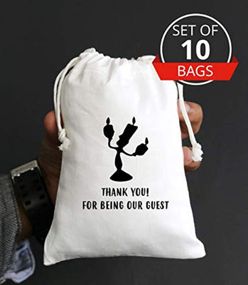 Thank You Tag Drawstring Bag Wedding Favors For Guests Favor Bags -Goodie Bags For kids birthday Bridesmaid Graduation Baby Shower -Hotel Bags For Wedding Guests-Spice Bags With Drawstring -Set Of 10 - BOSTON CREATIVE COMPANY