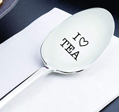 I LOVE TEA Spoon with Little Heart-Perfect Gift for Tea Lovers Unisex Tea Spoon Presents - BOSTON CREATIVE COMPANY