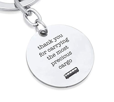 Bus Driver Appreciation Gifts School Bus Cargo Thank You Stainless Steel Keychains for Men Women and Driver - BOSTON CREATIVE COMPANY