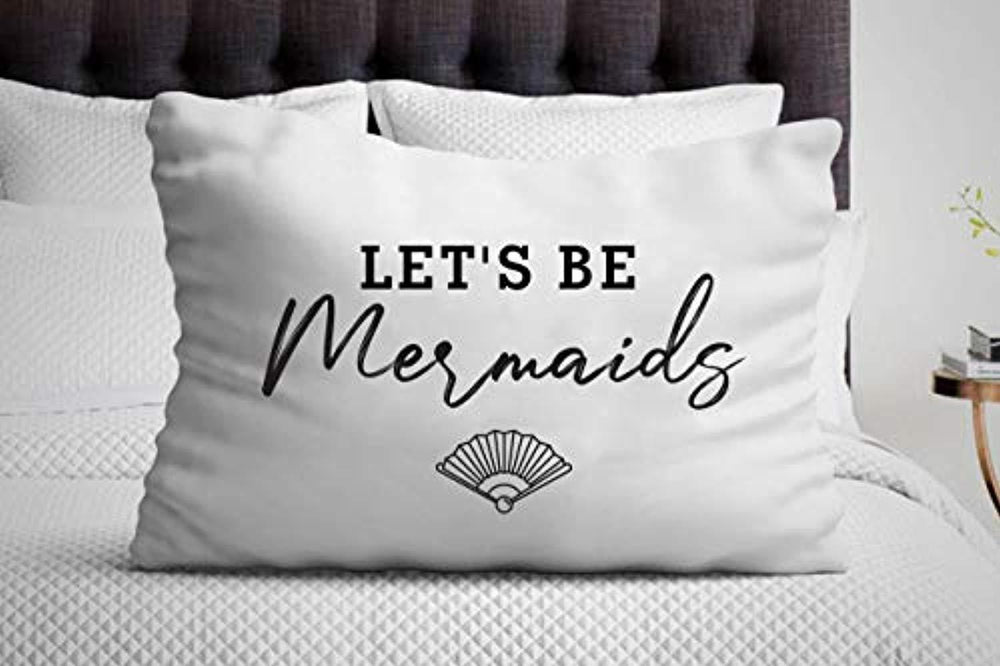 Let's Be Mermaids| Decorative Pillow Covers| Gift Ideas for Girl Friend Birthday| Unique Gifts - BOSTON CREATIVE COMPANY