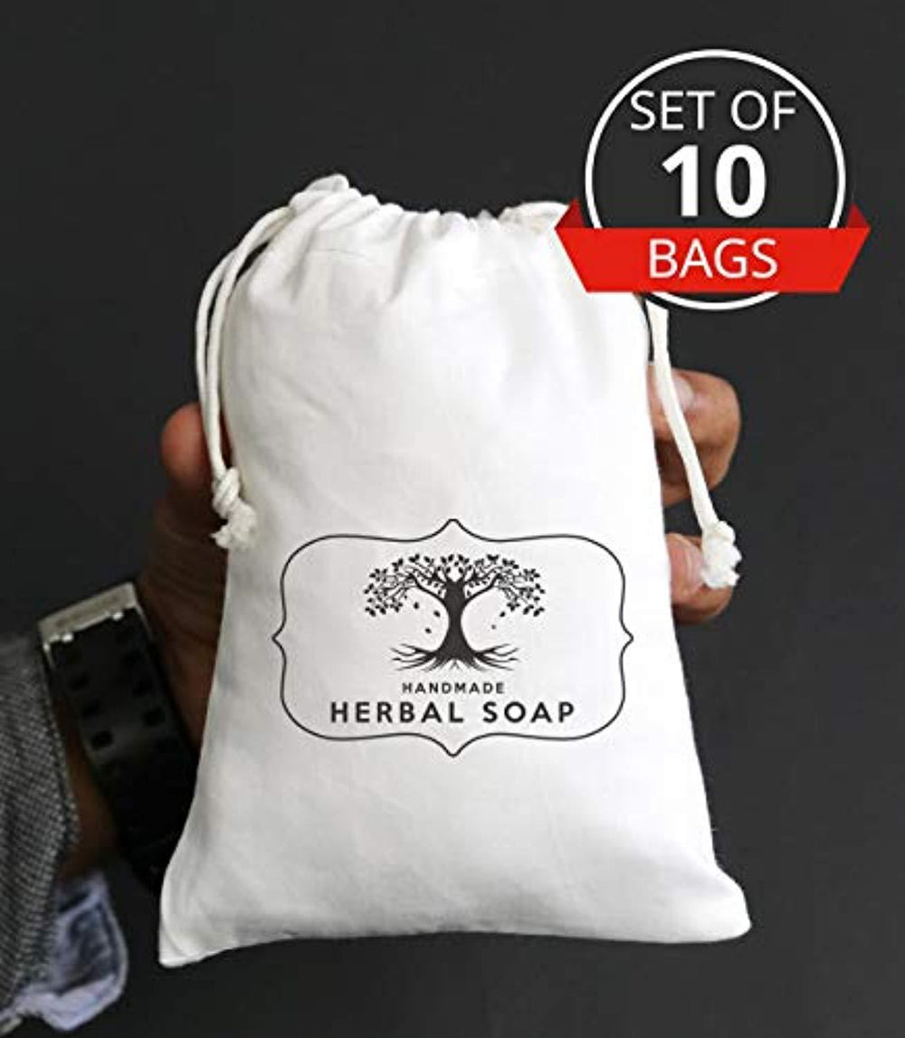 Ideas from boston Custom Herbal Soap Logo Merchandise Bag Business Event Customized Favor Bags for Candy Buffet Birthday Personalized Cotton Muslin Drawstring Eco Friendly Gift- Set of 40 Bags 5x7 - BOSTON CREATIVE COMPANY