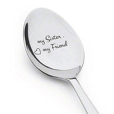 Demitasse Espresso Spoon - Always My Sister Is My Best Friend - Gift for Sister Engraved Spoon - BOSTON CREATIVE COMPANY