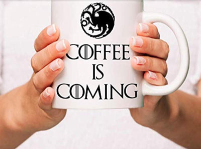 Coffee Is Coming Coffee Mugs | Coffee Lovers Gifts | Game of Thrones Gifts | GOT Gifts Ideas 2019 Engraved Ceramic Coffee Gift Mugs - BOSTON CREATIVE COMPANY