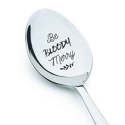 Christmas Gift For Men Women | Funny BFF Bloody Merry Engraved Spoon Gift - BOSTON CREATIVE COMPANY