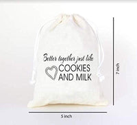 Better Together Just Like Cookies and Milk Cotton Muslin Favors Bags | Thank You Treat Bag - BOSTON CREATIVE COMPANY