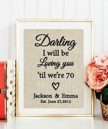 Thinking Out Loud Lyrics Burlap Print | Ed Sheeran Lyrics | Personalized Wedding Gift for Couple | Wedding Song Lyrics Valentines Day Gift #041 - BOSTON CREATIVE COMPANY