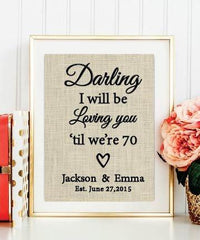Thinking Out Loud Lyrics Burlap Print | Ed Sheeran Lyrics | Personalized Wedding Gift for Couple | Wedding Song Lyrics Valentines Day Gift #041 - BOSTON CREATIVE COMPANY