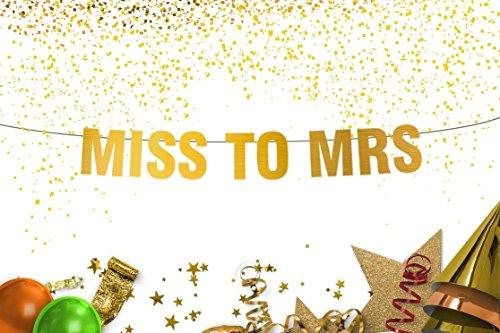 Miss to Mrs Sign wedding decorations  Miss to Mrs Bunting Gold banner - BOSTON CREATIVE COMPANY