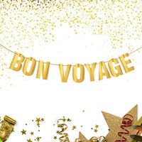 Travel Bon Voyage Banner Travel Themed Party Supplies For Birthday Graduation Retirement Farewell Adventure-Going Away Party Decorations For Men Or Women Long Distance Goodbye Banner Sign - BOSTON CREATIVE COMPANY