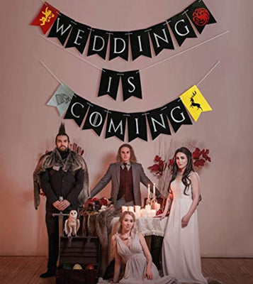 Ideas from Boston-Game of throne Banner, Winter is coming here game of thrones party decorations, Wedding is coming marriage cutouts, GOT banners and flags - BOSTON CREATIVE COMPANY