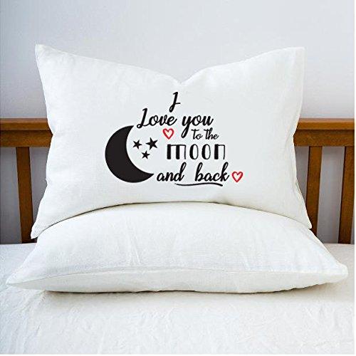 Engagement gifts - Decorative Pillow Covers - Funny Gifts - Best Friend Gifts - Bedroom Decor - I Love You to the Moon and Back Pillow case - BOSTON CREATIVE COMPANY