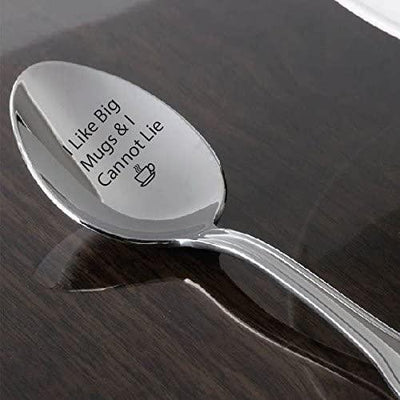 Birthday Gift For Best Friends- I Like Big mugs and I Cannot Lie engraved spoon - BOSTON CREATIVE COMPANY