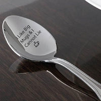 I Like Big mugs and I Cannot Lie engraved spoon Birthday Gift Christmas Gift Funny Gift for Coffee Lover Sir Mix A Lot - BOSTON CREATIVE COMPANY