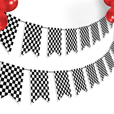 Checkered Black and White Banner Race Flag Banner Checkered Flag Banner Racing Flags Racing Birthday Party Supplies Finish Line Banner Race Car Party Decorations F1 Race Flag Welcome Race Fans Banner - 8* 5.5 Inches - BOSTON CREATIVE COMPANY