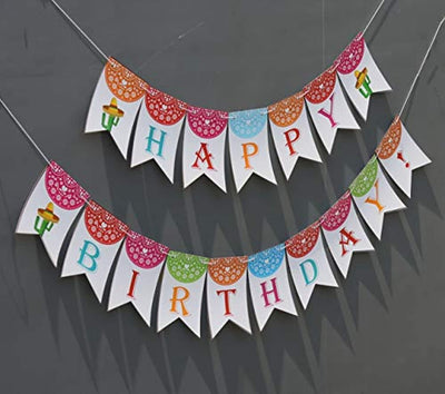Ideas from Boston- Mexican Fiesta Birthday Party Letter Banner Decoration,Happy Birthday Banner Party Decorations, Fiesta Party Banner,Llama Fiesta Themed Supplies - BOSTON CREATIVE COMPANY