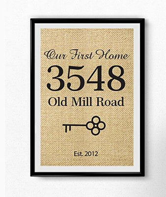 Our First Home Burlap Print - BOSTON CREATIVE COMPANY