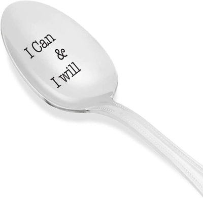 I Can And I Will Engraved Stainless Steel Motivational Inspirational Encouraging Token Of Love Gifts For Best Friend Valentine Loved One On Birthday Anniversary And Special Occasions - BOSTON CREATIVE COMPANY