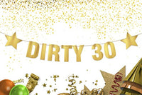 Dirty 30 Birthday Party Supplies For Men Women-cheers And Beers To 30 Years Banner For Happy 30th Birthday Wedding Anniversary Party Supplies Decorations - PRESTRUNG Dirty 30 Banner Party Favors - BOSTON CREATIVE COMPANY
