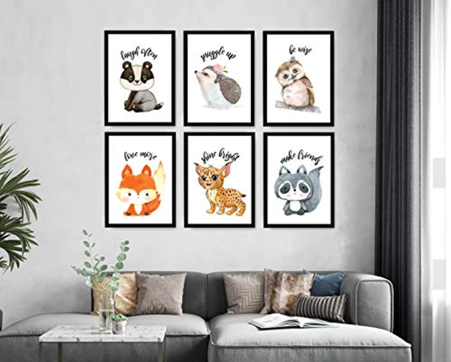 Kids Room Woodland Animal Wall Art Gift Decor For Boy Girl