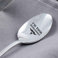 Bestfriend Birthday Gift - I'M YOUR HUCKLEBERRY WESTERN MOUSTACHE Engraved Spoon presents - BOSTON CREATIVE COMPANY