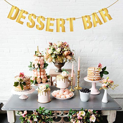 Dessert Bar Banner Bridal Shower Birthday Engagement Graduation Sweet Table Candy Buffet Banner-Treat Bar Decoration For Dessert Table Anniversary Wedding Reception Decorations - BOSTON CREATIVE COMPANY