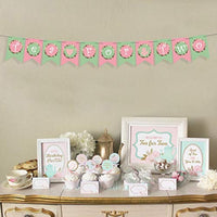 Tea For Two Banner Home Decor Tea Party Decorations -floral Letter Sign Kids Second Princess Birthday Party Decor -Alice Tea Party Decorations -Cardstock Backdrop Girl Kid Evening Teapot Decor - BOSTON CREATIVE COMPANY