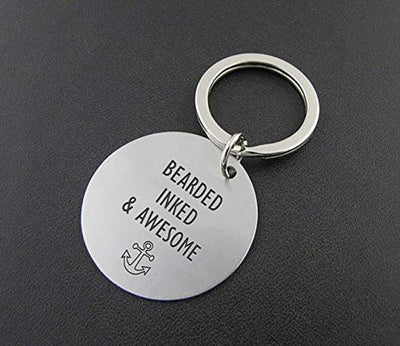 Stylish Key Chains for Men Boys Teens, Stainless Steel Metal keyrings for Him - BOSTON CREATIVE COMPANY